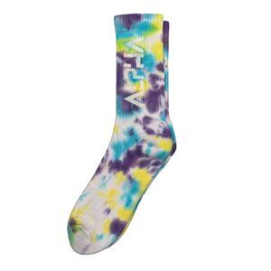 Men’s Tie‑Dye Crew Socks - Cotton Blend, Mid‑Calf, Multi-Color